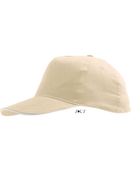 Baseballkappe Sols Sunny beige/weiß