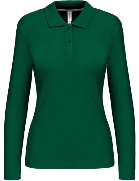 Damen-Piqué-Poloshirt mit langen Ärmeln Kariban K244 Kelly Green